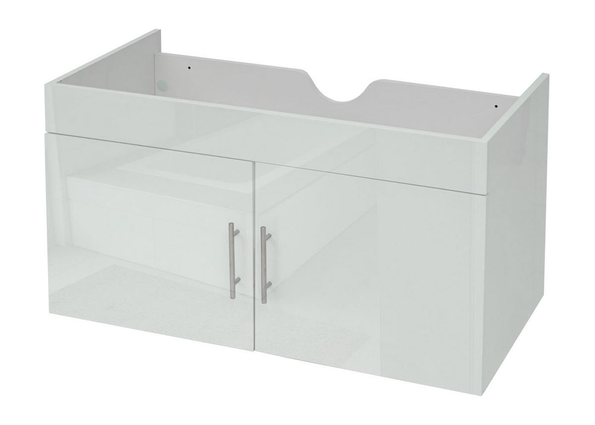 WASCHBECKENUNTERSCHRANK Weiß - Weiß, Holz (90/48/46cm) - MCW