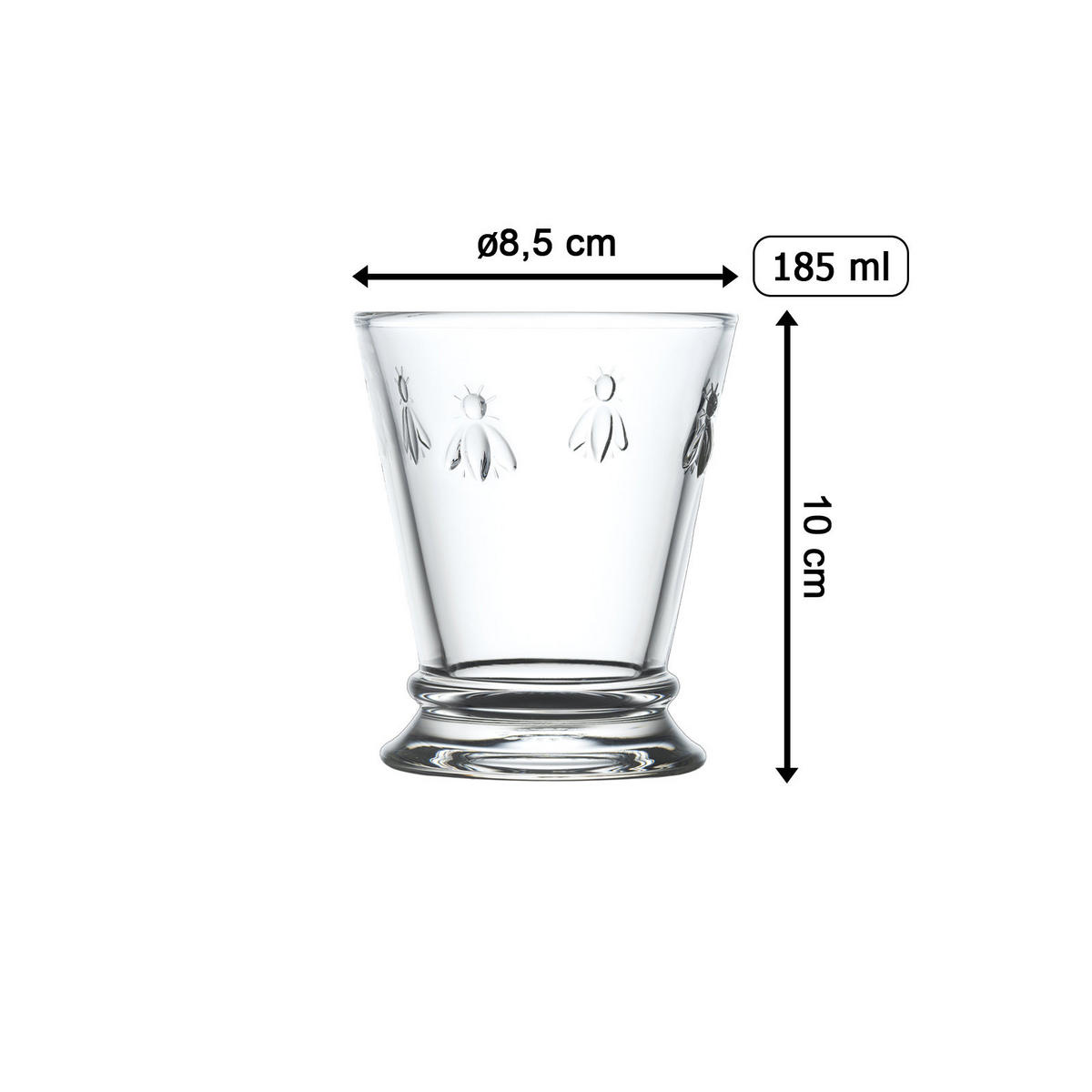 WASSERGLÄSER Biene Abeille transparent 185 ml 6er Set - Transparent, Glas (0.185L) - La Rochère