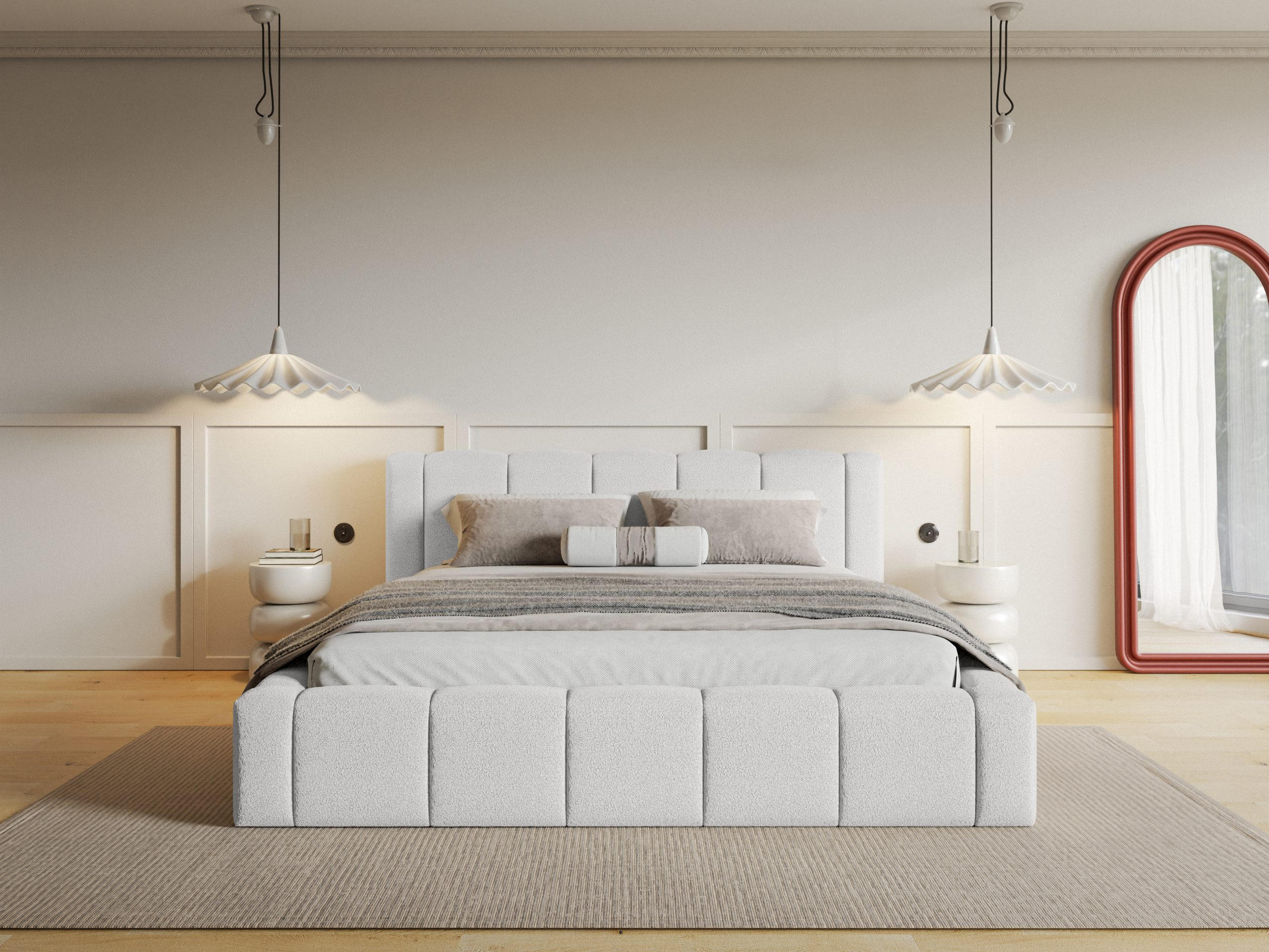 POLSTERBETT Nedi 160x200 cm, Weiß - Weiß, Textil (160/200cm) - Fedve