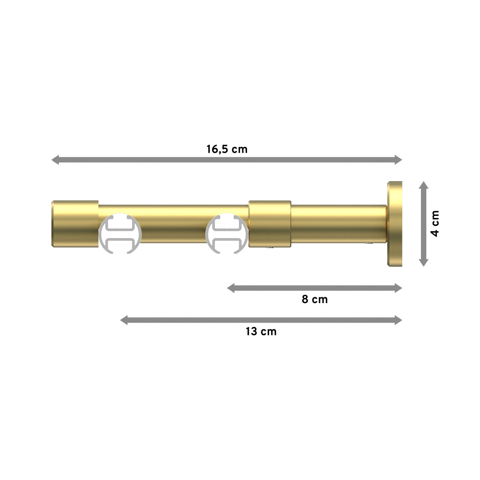 Thumbnail - Interdeco Innenlauf-Gardinenstangen-Set, Messing, Gold, Metall, 180 cm, Wohntextilien, Gardinen & Vorhänge, Gardinen-Sta...