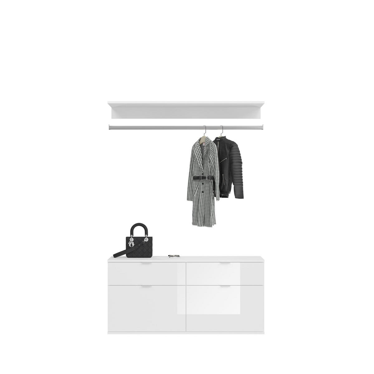 GARDEROBEN-SET PROJEKT X 3-tlg. (B/H/T: ca. 212/193/34 cm) in Artisan Eiche Nachbildung / Weiß/Artisan Eiche Nachbildung / Spiegelglas - Eiche Artisan, Holzwerkstoff (212/193/34cm)