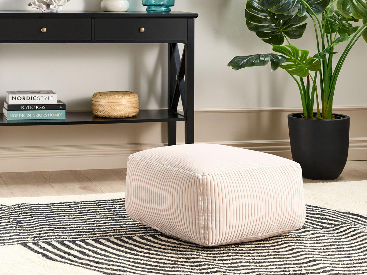 POUF Mukki 50/50/30 cm - Beige, Textil (50/30/50cm) - Beliani
