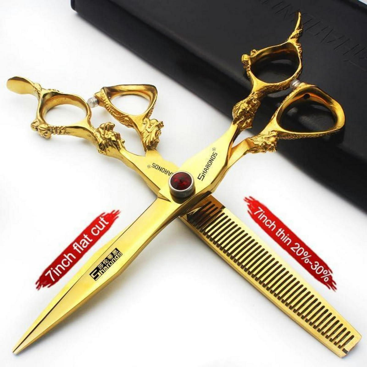 HAARSCHERE 7-teiliges Set - Goldfarben, Metall (5/1/17.7cm)