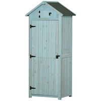 GERÄTESCHUPPEN DE-17600 3 Böden, 2 Türen mit Bitumendach Blau - Hellblau, Holz (77/179/54cm) - ComfortXL
