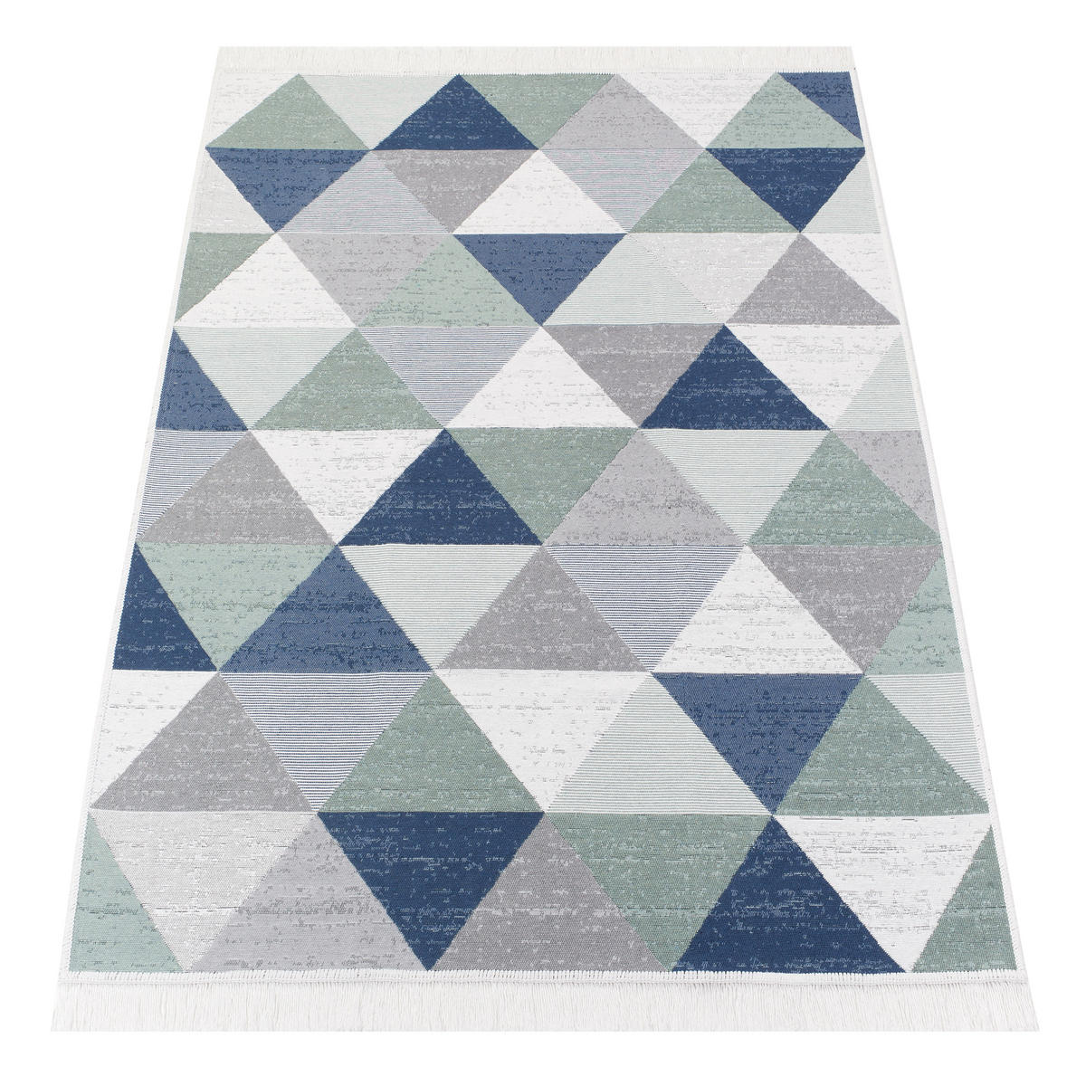 TEPPICH AZTECA Grau 60/110 cm - Blau/Grau, Textil (60/110cm) - Tapiso