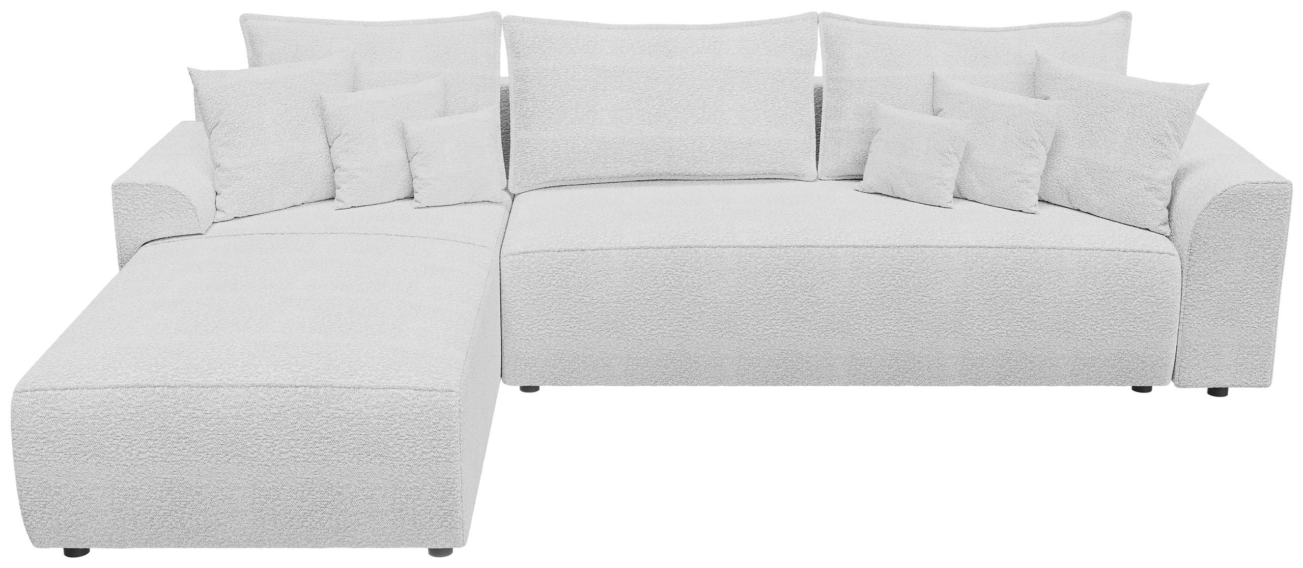 ECKSOFA Sydney mit Schlaffunktion Weiß Boucle - Ecru/Weiß, Textil (280/184cm) - Bromarkt