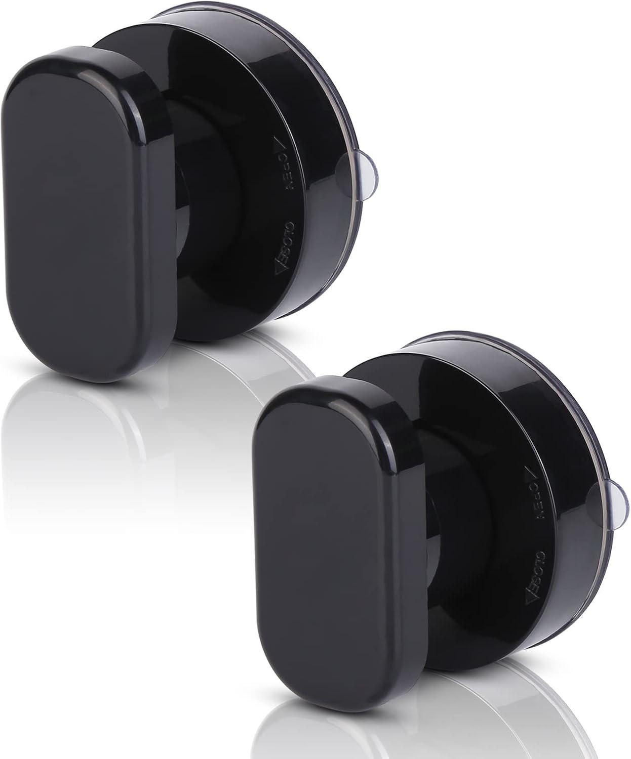 MÖBELGRIFF 2er-Set Saugnapf - Schwarz, Kunststoff (6.2/5/6.2cm)