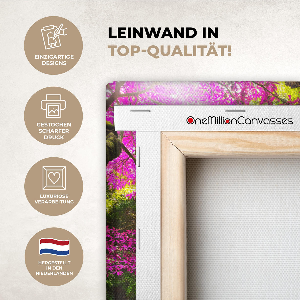 SLIKA NA PLATNU Slap 20x30 cm - gozdno zelena, tekstil (20/30cm) - MuchoWow