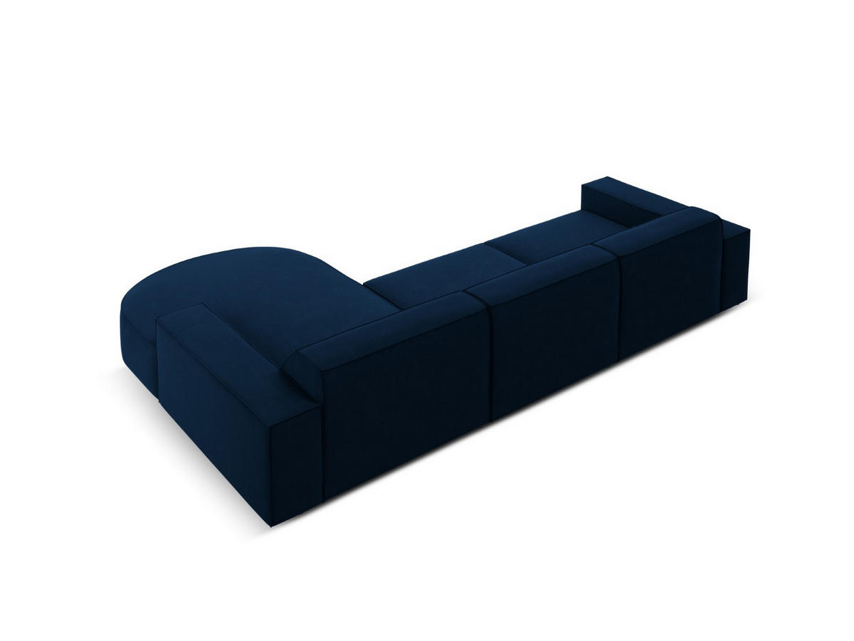 ECKSOFA rechts Jodie aus Samt königsblau 4 Sitzplätze - Blau, Textil (166/284cm) - Micadoni