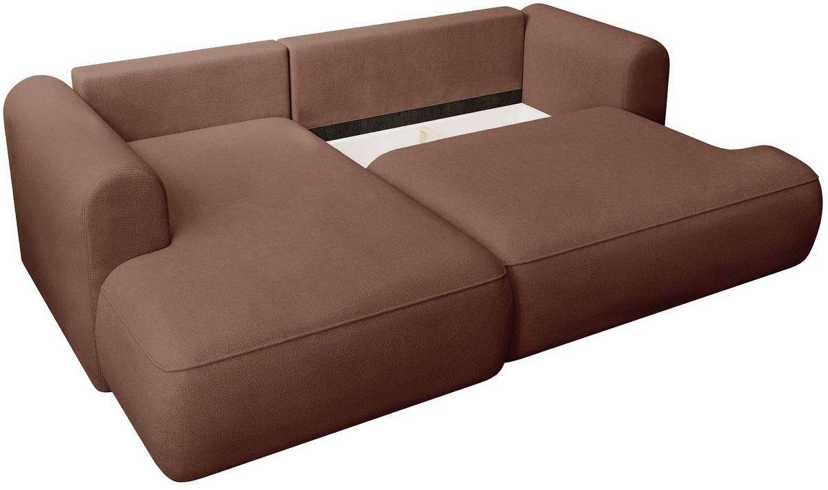 ECKSOFA Ovo Mini Kupfer links - Schwarz/Kupferfarben, Kunststoff/Textil (238/156cm) - Selsey