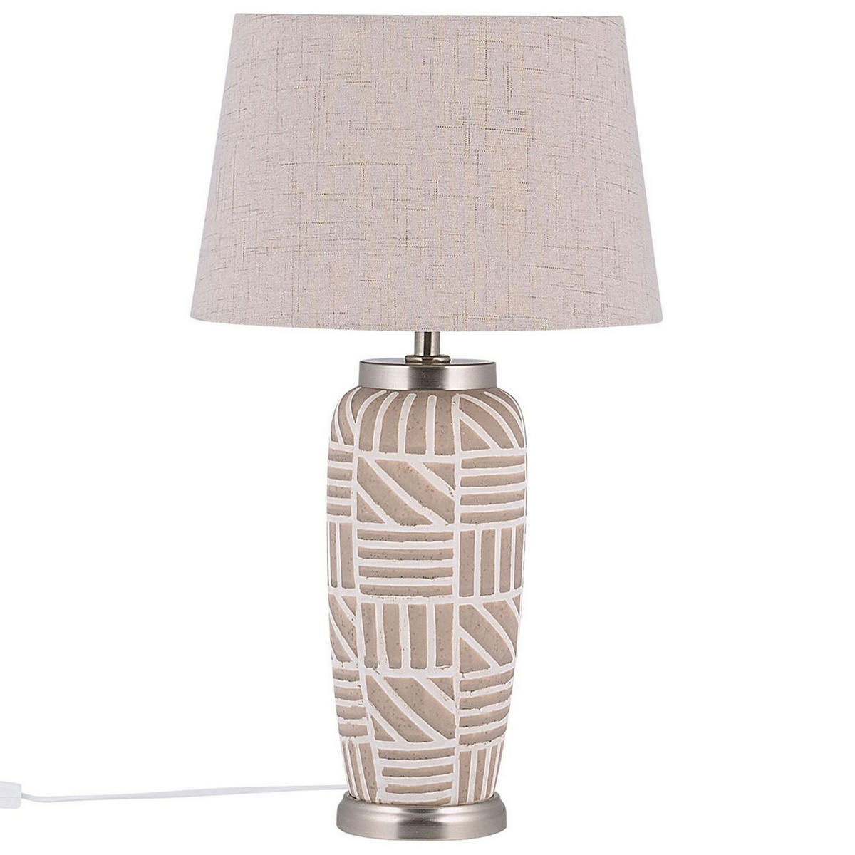 TISCHLAMPE Traisen 28/28/48 cm - Beige, Keramik (28/28/48cm) - Beliani
