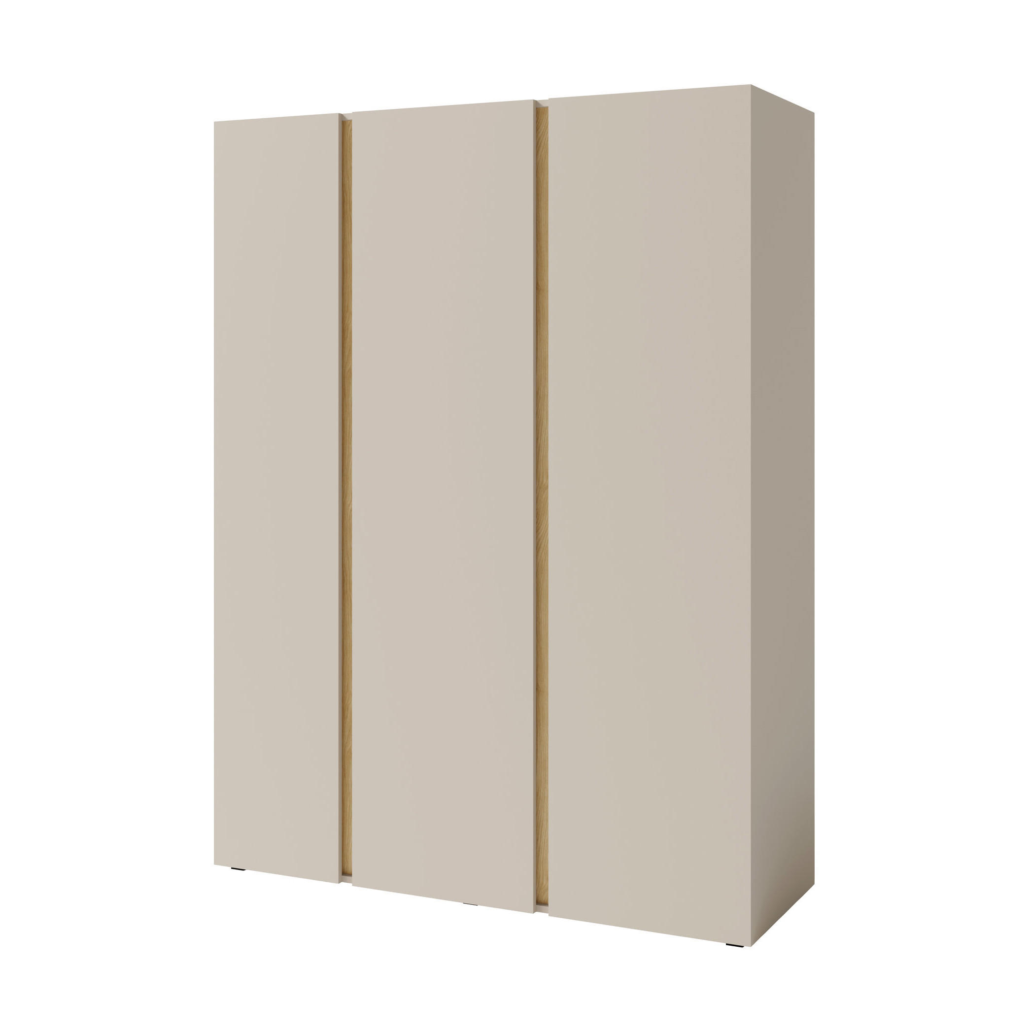 Beautysofa Drehtürenschrank Beige 145x195x50 cm