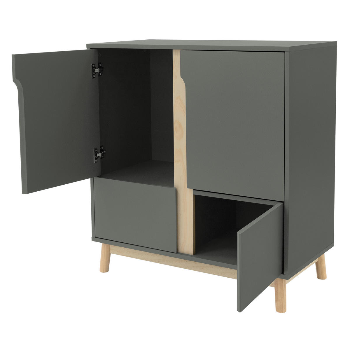 SIDEBOARD - Grau, Holz (40/86/80cm) - ML-DESIGN