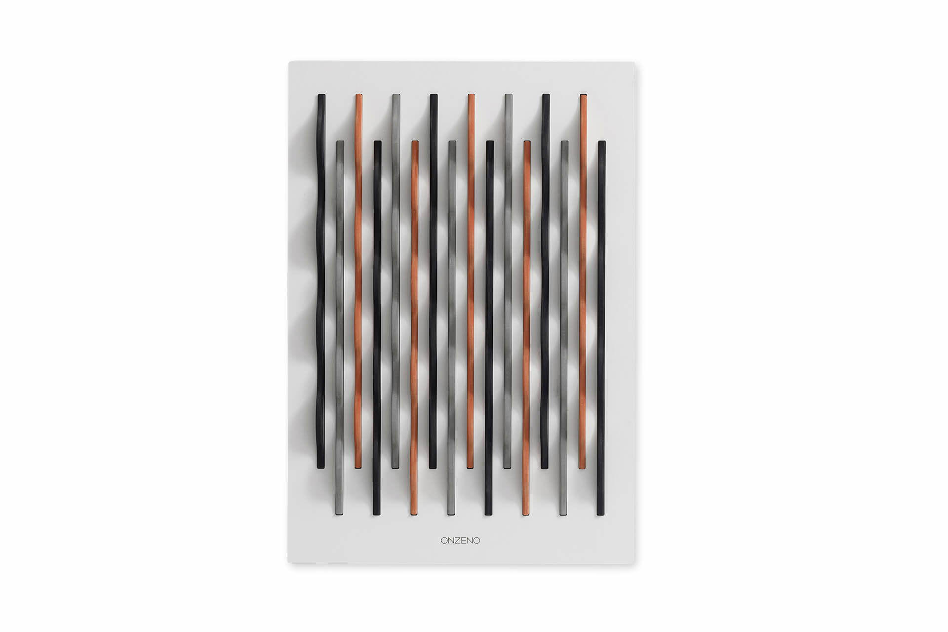 HOLZBILD Schwarz-Weiß 45/65 cm - Schwarz/Orange, Holz (5.46/65cm) - KUNSTLOFT