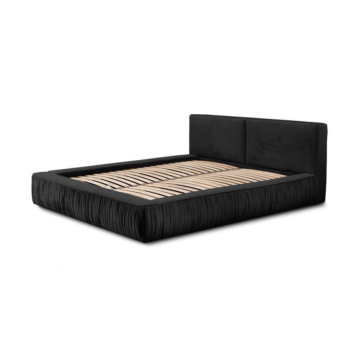 POLSTERBETT Lexie In Riviera Komplett - Schwarz, Holzwerkstoff/Textil (160/200cm) - Fun Möbel