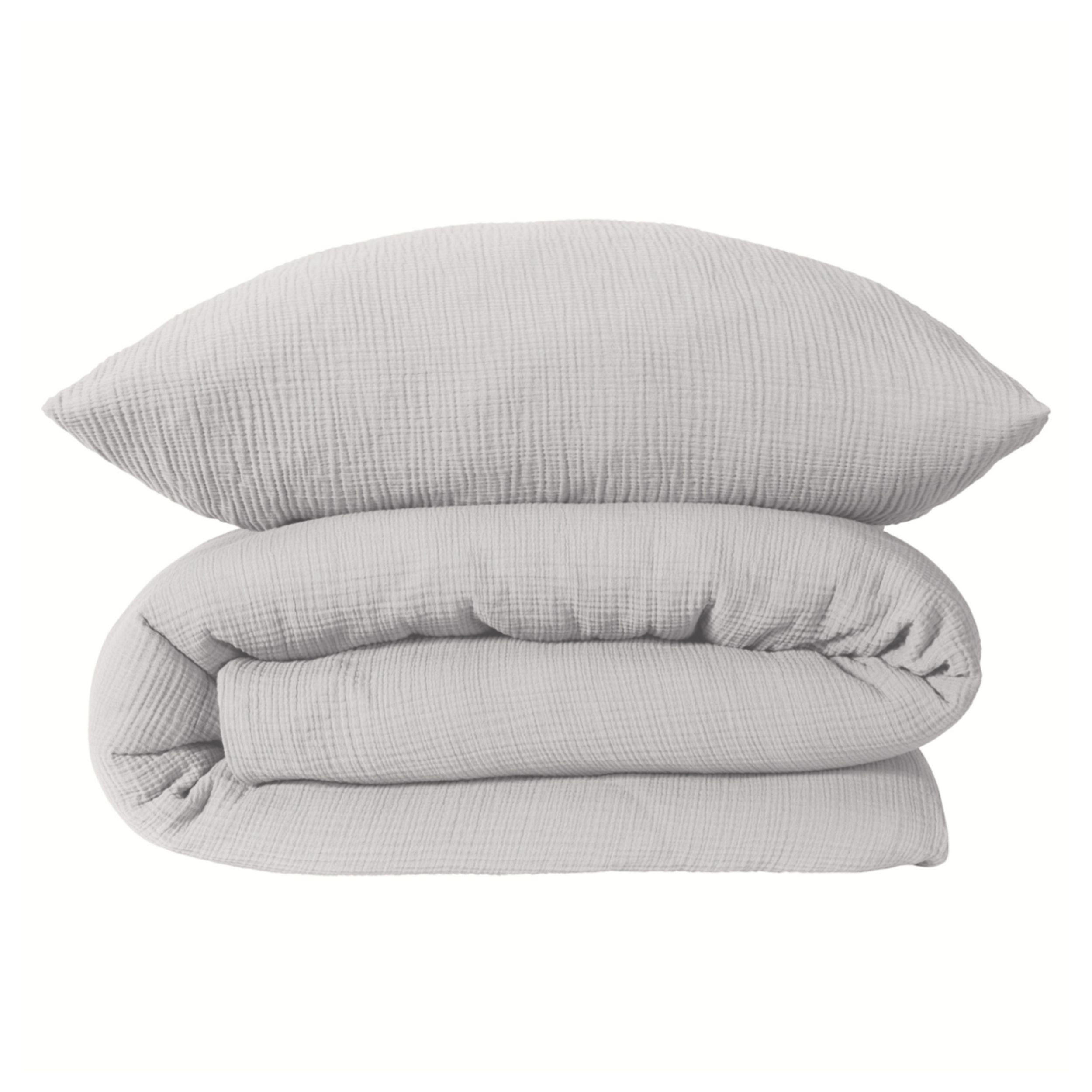 BETTWÄSCHESET Molly - Musselin - 2-teilig - 135x200 cm - Hellgrau - Hellgrau, Textil (135/200cm) - SCHIESSER