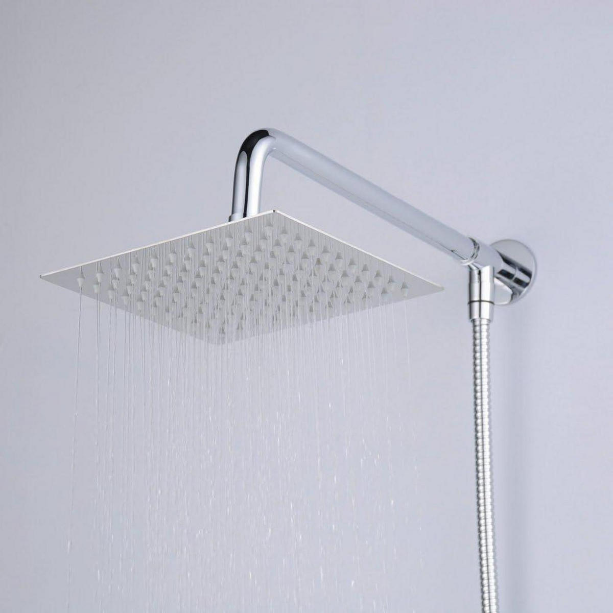 EINBAUDUSCHKOPF 40 cm Quadrat Edelstahl Hochglanz - Silberfarben, Metall (40/1/40cm)