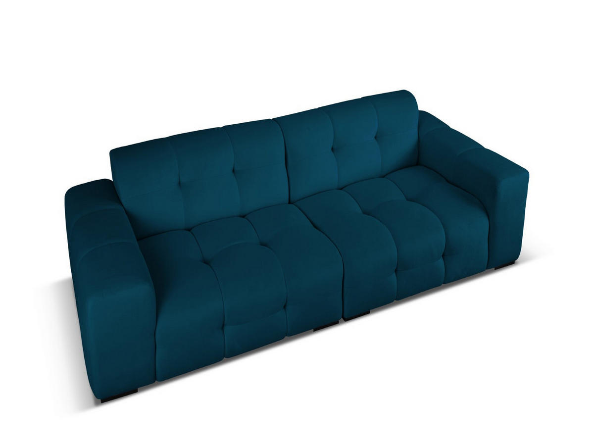 SOFA Kendal aus Samt marineblau 4 Sitzplätze - Blau, Textil (255/79/103cm) - Micadoni