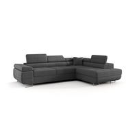 ECKSOFA Monaro Mit Schlaffunktion - Dunkelgrau, Holzwerkstoff/Textil (275/202cm) - Fun Möbel