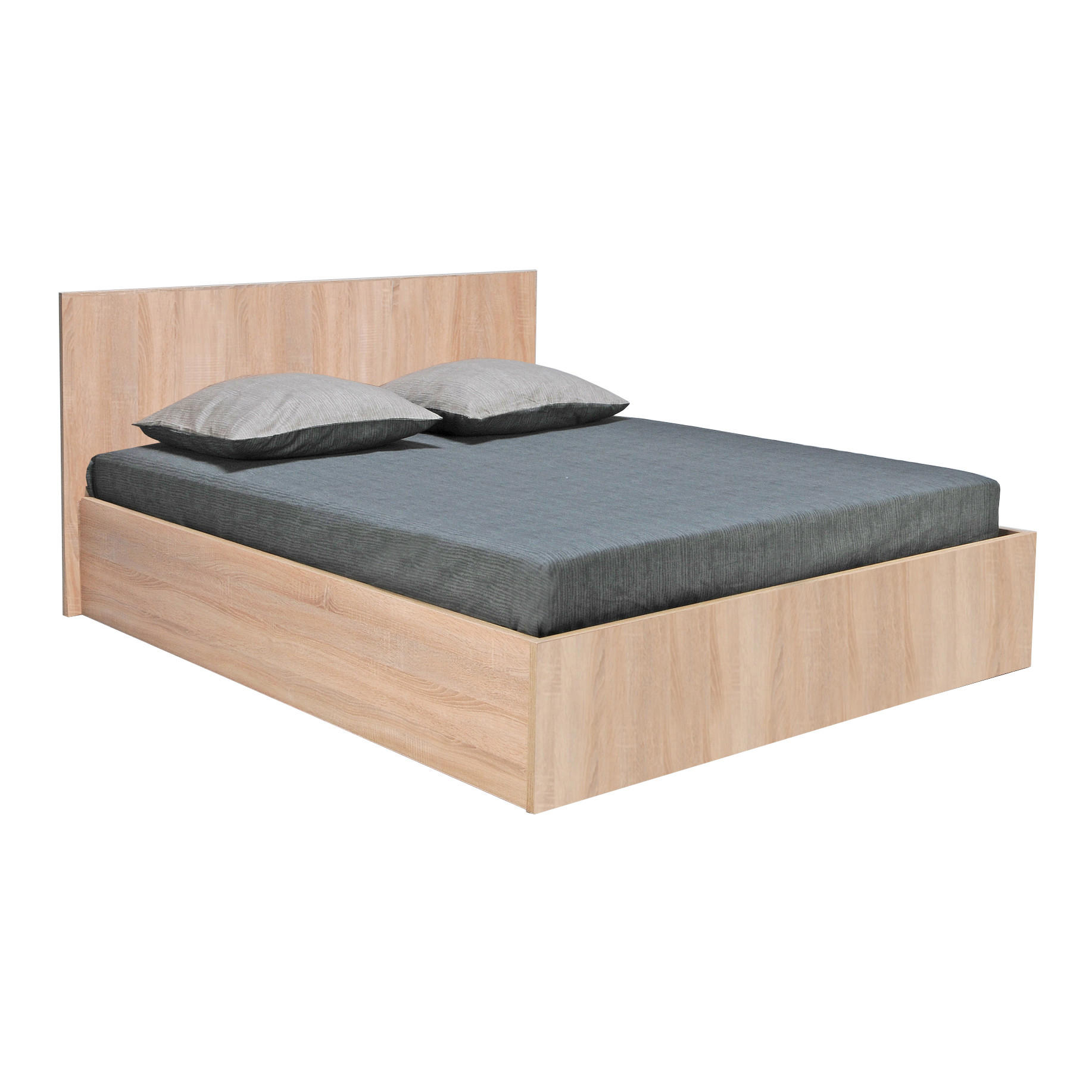 BETTKASTEN MADRID MIT LATTENROST/ Bett 180x200 - Eiche Gebleicht Dekor - Sonoma Eiche, Holzwerkstoff (180/200cm) - Weber Industries