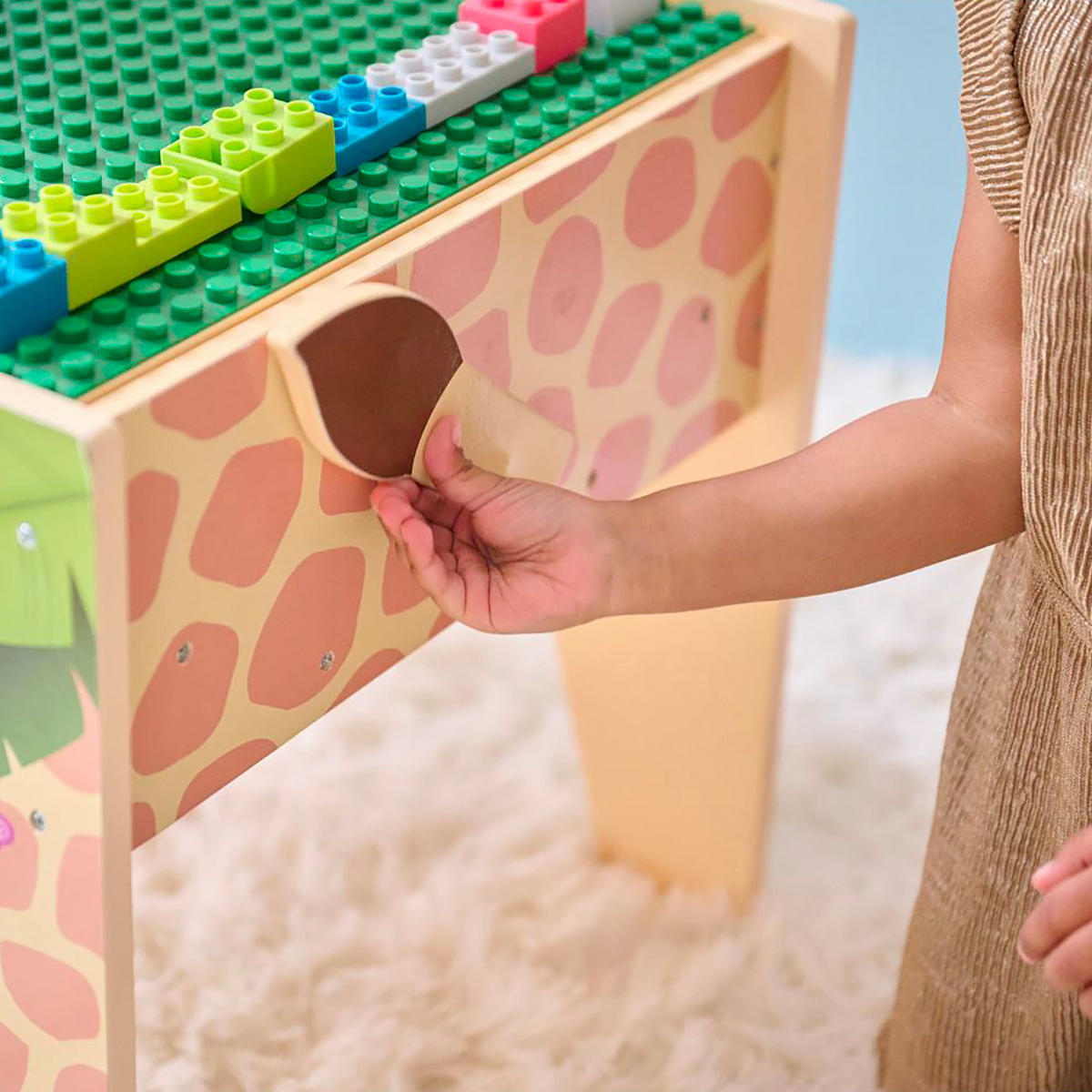 AKTIVITATSTISCH 2-in-1 Holz mit Stauraum, 71cm, Mehrfarbig - Multicolor, Holzwerkstoff (41/65cm) - Teamson Kids