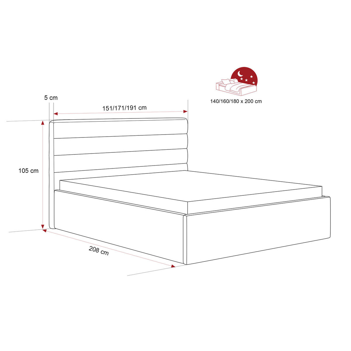 POLSTERBETT MIKO 160/200 cm Bettkasten, Grau - Grau, Holzwerkstoff/Textil (160/200cm) - Idohome