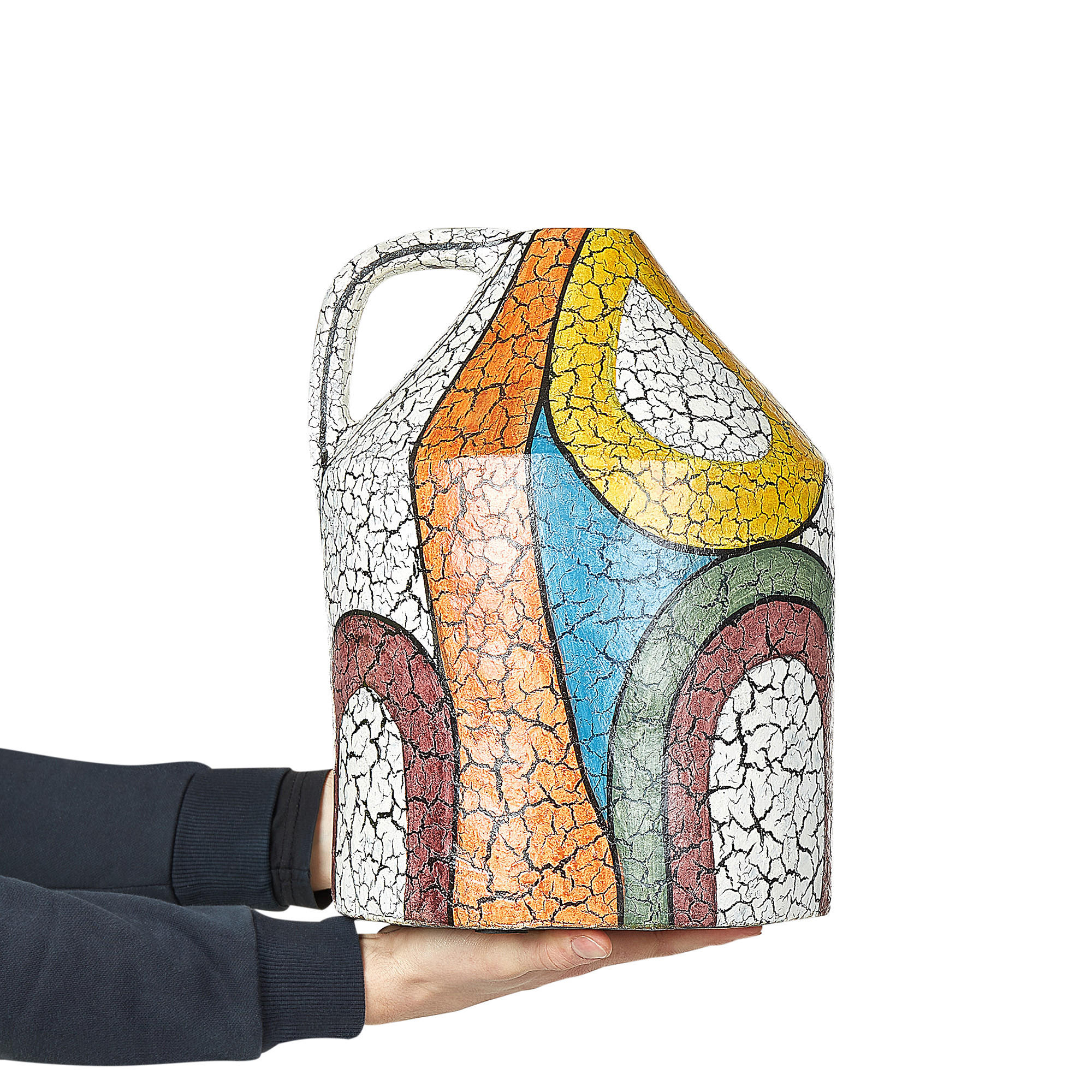 DEKOVASE Terrakotta bunt Putrajaya - Multicolor, Stein (38cm) - Beliani