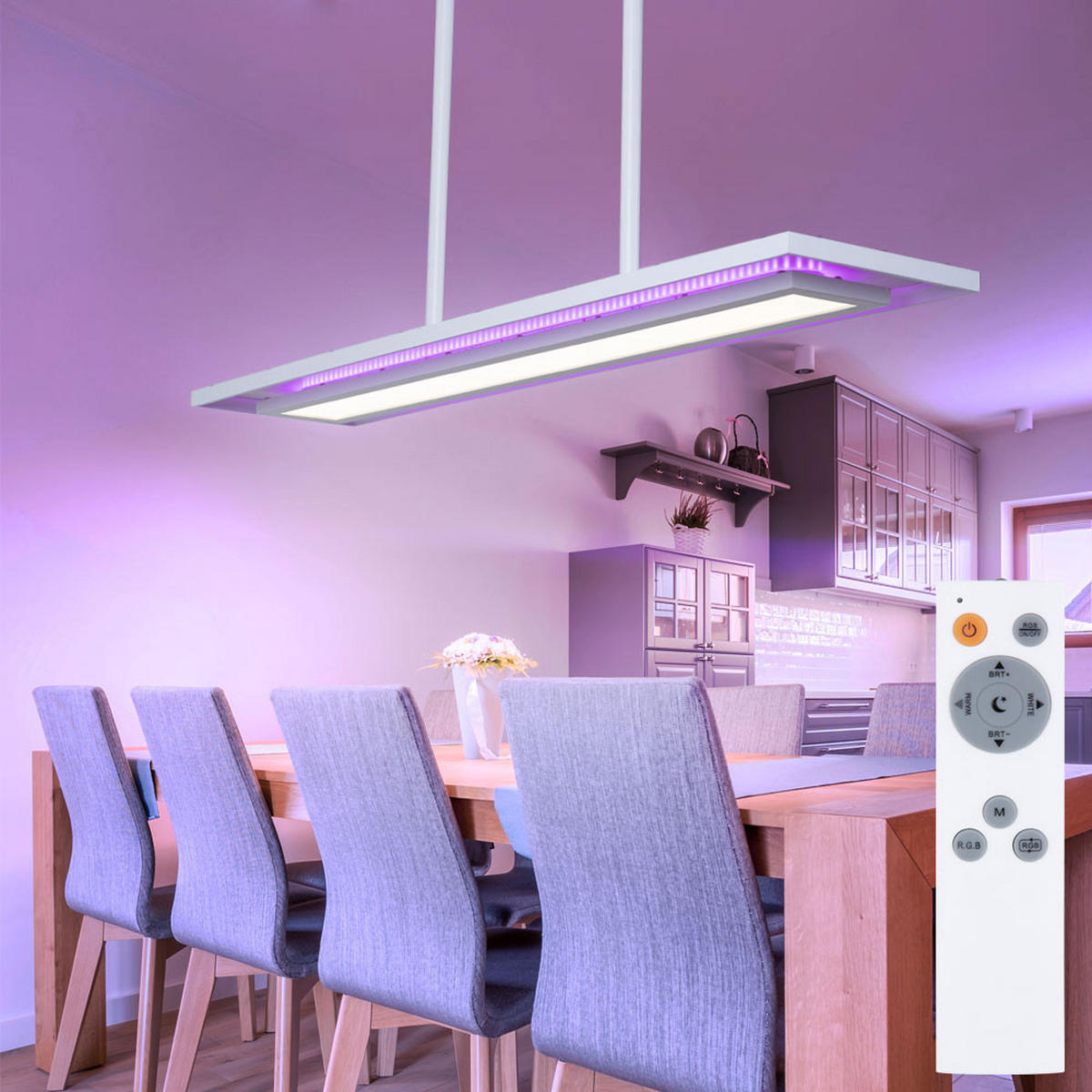 LED HÄNGELEUCHTE Murphy Weiß - Weiß, Metall (85/19/52cm) - Globo Lighting