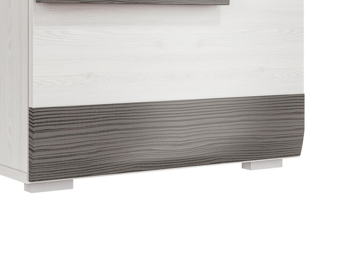 SCHUHSCHRANK Blanco Pinie weiß / grau 55 / 42 / 96cm - Weiß, Holz/Holzwerkstoff (55/96/42cm) - Feldmann-Wohnen