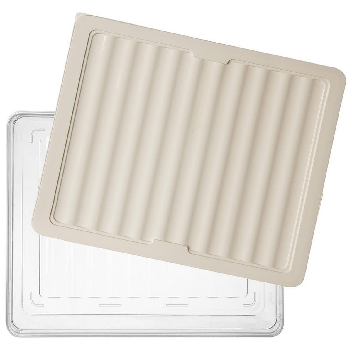 LEBENSMITTELBEHÄLTER flach 2 l Cremeweiß - Creme, Kunststoff (22.5/4.5/28.5cm) - Orion 