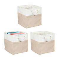 3XAUFBEWAHRUNGSKORB - Multicolor, Textil/Metall (30/30/30cm) - Relaxdays