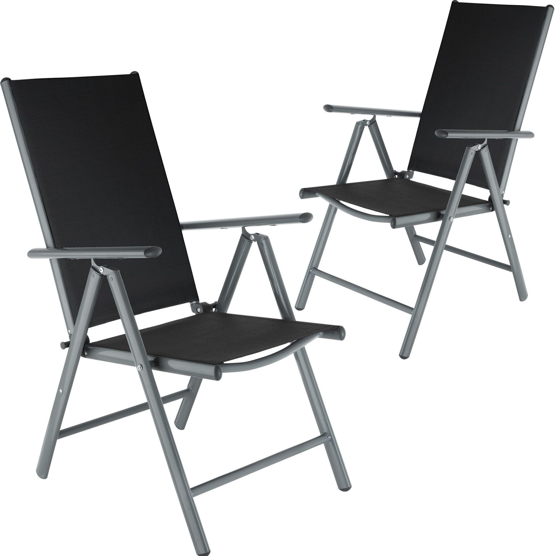 GARTENSTUHL 2er Set Marilena,67 x 56 x 105 cm,anthrazit - Anthrazit, Metall (56/105/67cm) - tectake