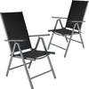 GARTENSTUHL 2er Set Marilena,67 x 56 x 105 cm,anthrazit - Anthrazit, Metall (56/105/67cm) - tectake
