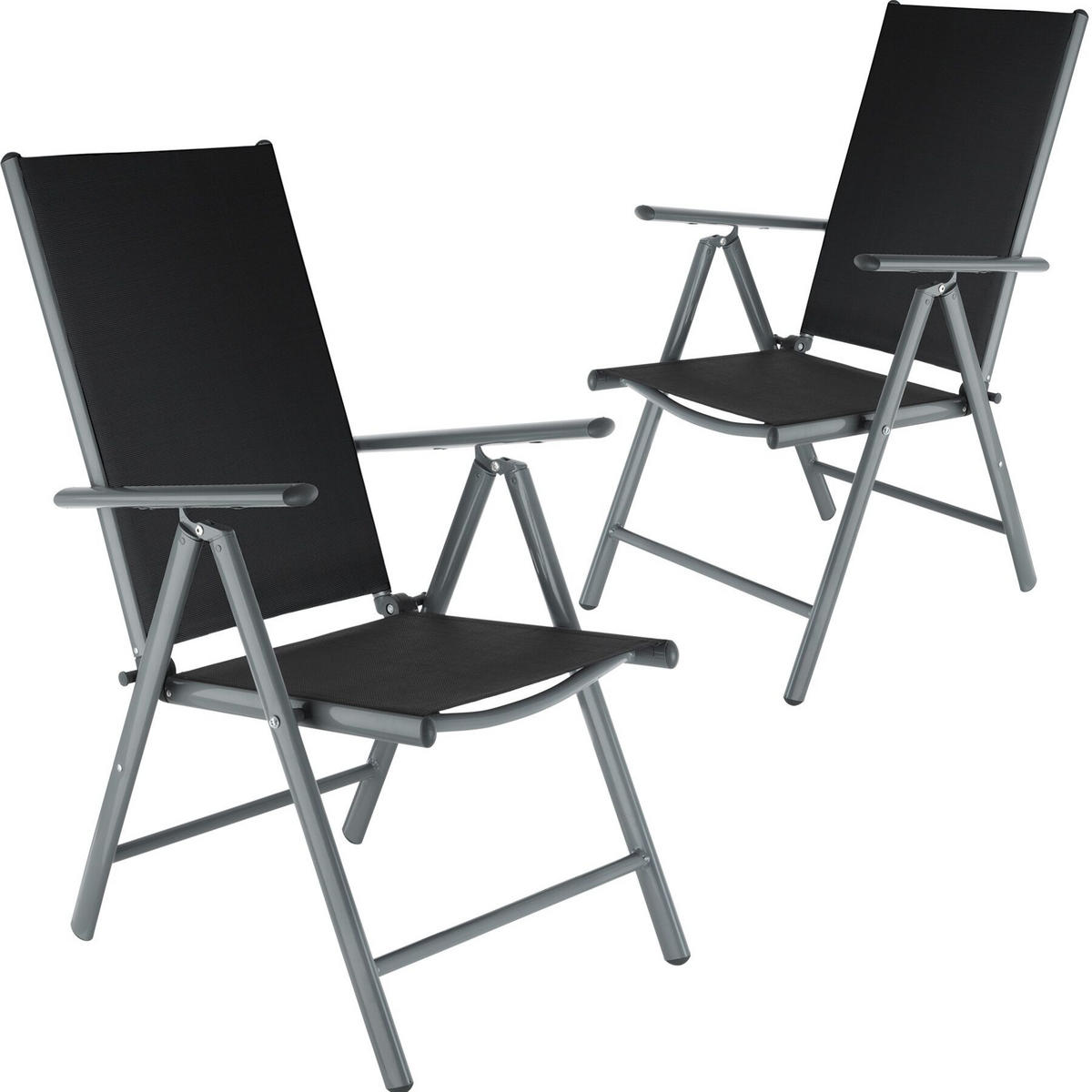 GARTENSTUHL 2er Set Marilena,67 x 56 x 105 cm,anthrazit - Anthrazit, Metall (56/105/67cm) - tectake
