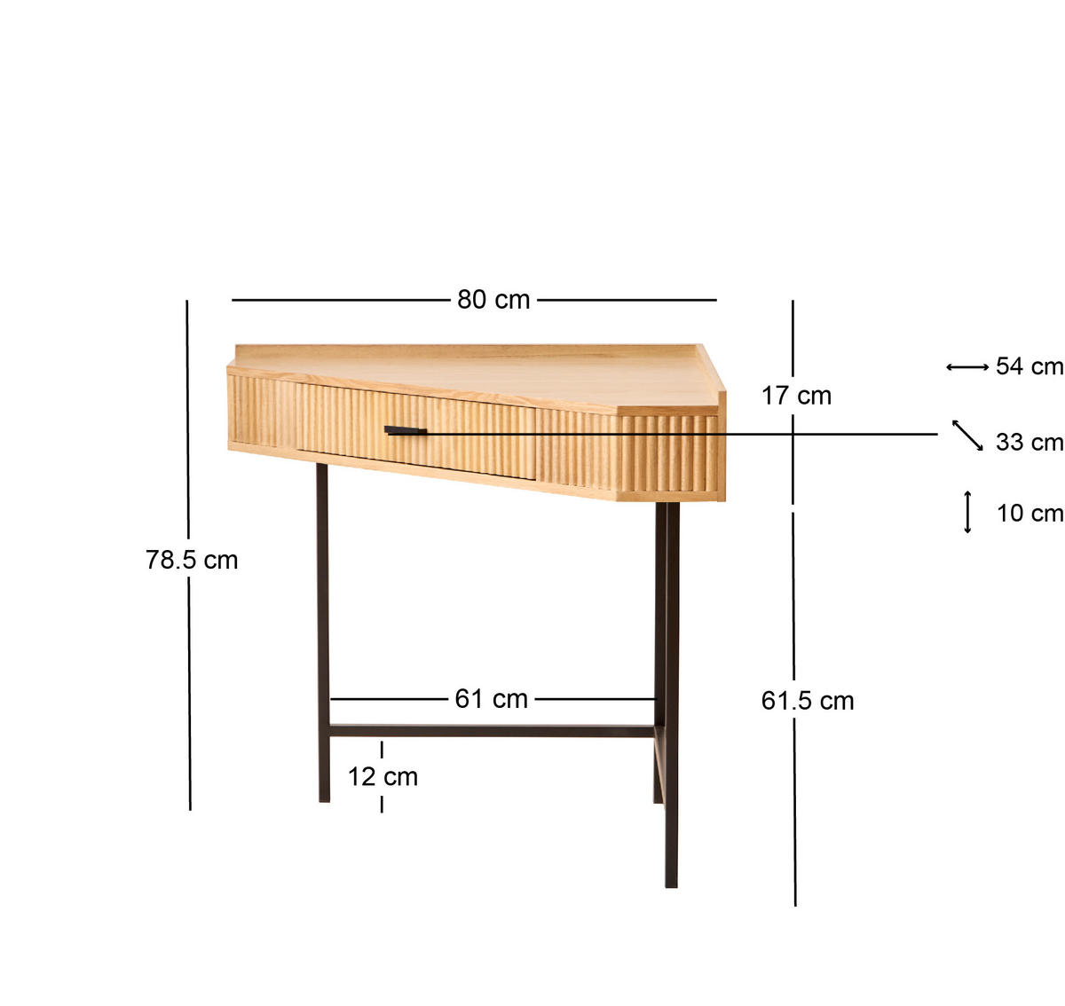 SCHREIBTISCH Rechteckig Braun 80 x 80 x 78 cm - Braun, Holz (80/80/78.5cm) - Nordlys