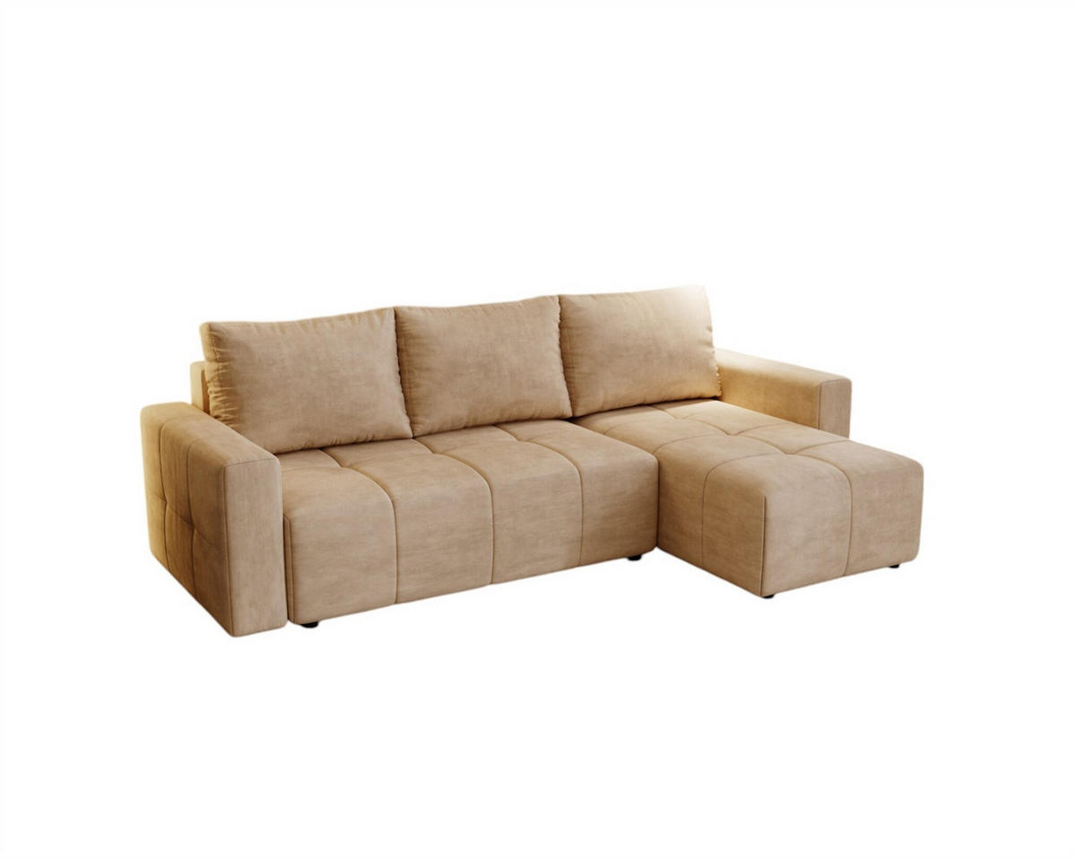 ECKSOFA Noha In Paros - Beige, Holzwerkstoff/Textil (231/142cm) - Fun Möbel
