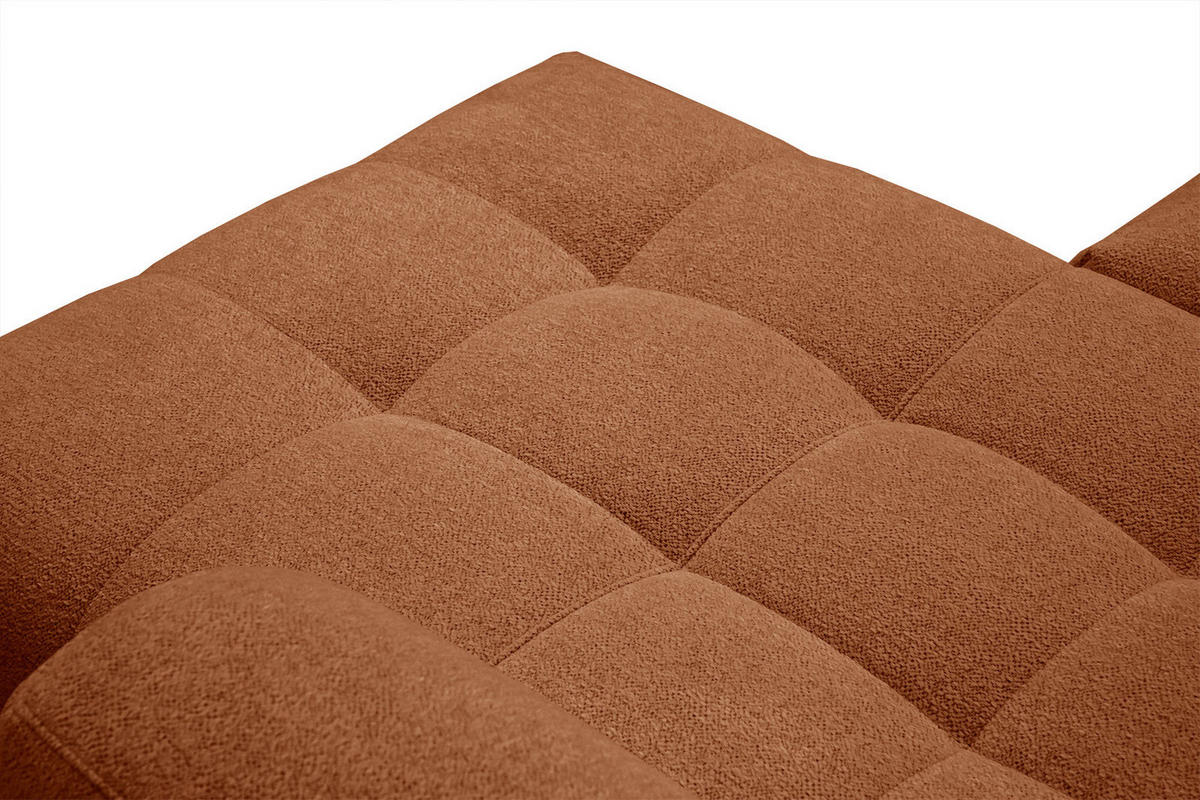 ECKSOFA SALVINI 4-Sitzer, dunkelorange - Dunkelorange/Schwarz, Holzwerkstoff/Textil (292/158cm) - Courtois Laville