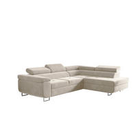 ECKSOFA mit Schlaffunktion und Bettkasten ATOM Ecru Rechts - Ecru, Holz/Textil (275/202cm) - Kaiser Möbel