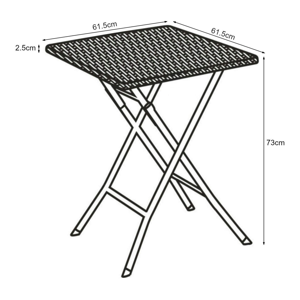 KLAPPTISCH Mark - Schwarz, Kunststoff/Metall (61.5/61.5/73cm) - [en.casa]