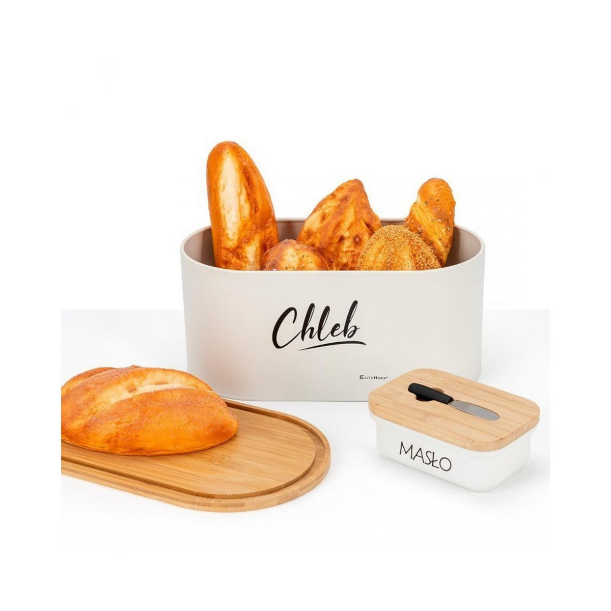 BROTKASTEN Weiß 34/18/15.8 cm E6080 - Weiß, Holz (18/15.8/34cm) - Elitehoff