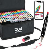 ALKOHOL Marker Set 204 Farben mit App - Multicolor, Kunststoff (21/16/30cm)