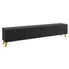 LOWBOARD Phuket Graphit Schwarz, Fischgrätenmuster 190 / 32 / 39 cm - Goldfarben/Graphitfarben, Holz/Holzwerkstoff (190/39/32cm) - Feldmann-Wohnen