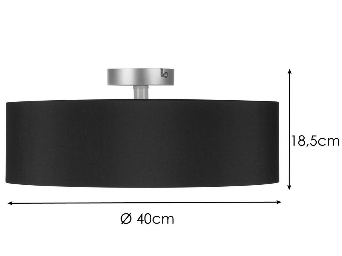 DECKENLAMPE Ø40cm, Lampenschirm Stoff Schwarz - Schwarz, Textil (40/40/19cm) - meineWunschleuchte