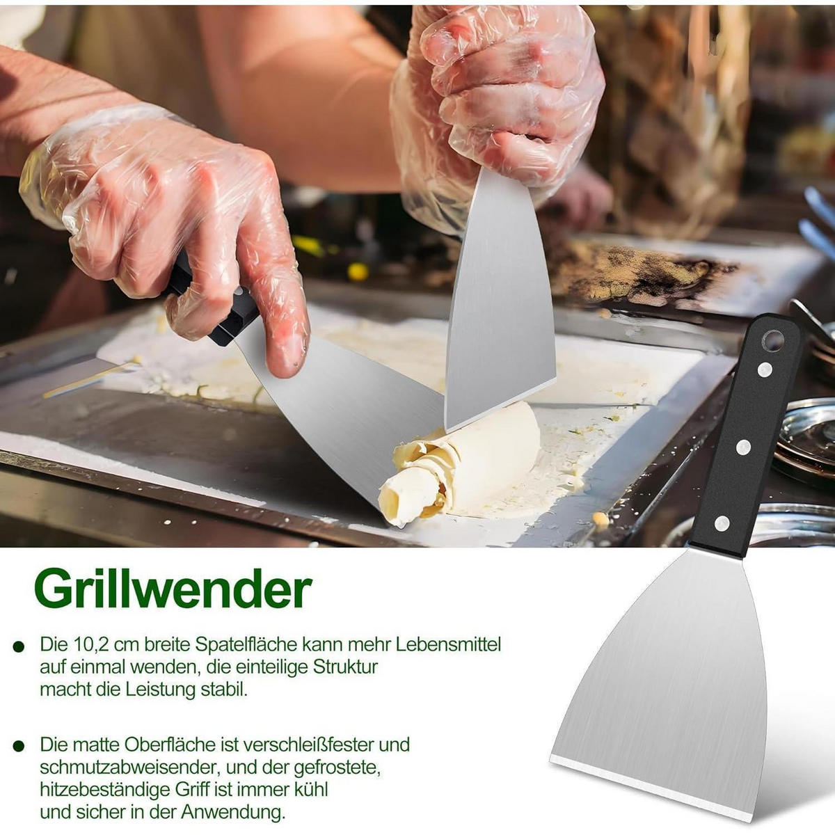GRILLSPACHTEL mit Burgerglocke 4er Set - Silberfarben, Metall (16.8/13/30.5cm)