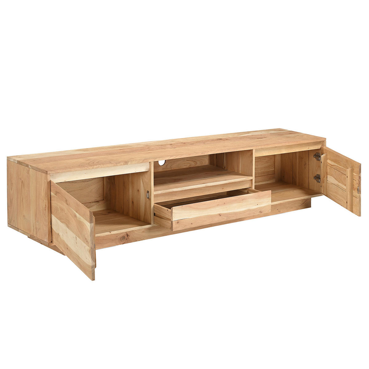MASSIVES TV-LOWBOARD - Akazie Hell - Akaziefarben, Holz (190/43/40cm) - home24