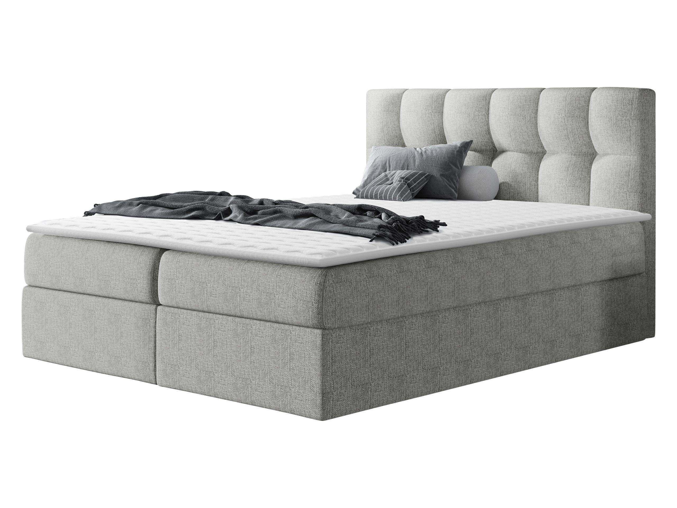 BOXBETT Rico - Hellgrau, Holz/Textil (200/200cm) - MIRJAN24