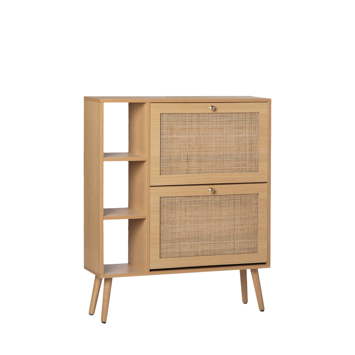 SCHUHSCHRANK DOPPELTES Demi Natürlich 80 cm x 99 cm - Naturfarben, Holzwerkstoff (80/99/24cm) - Klast Home