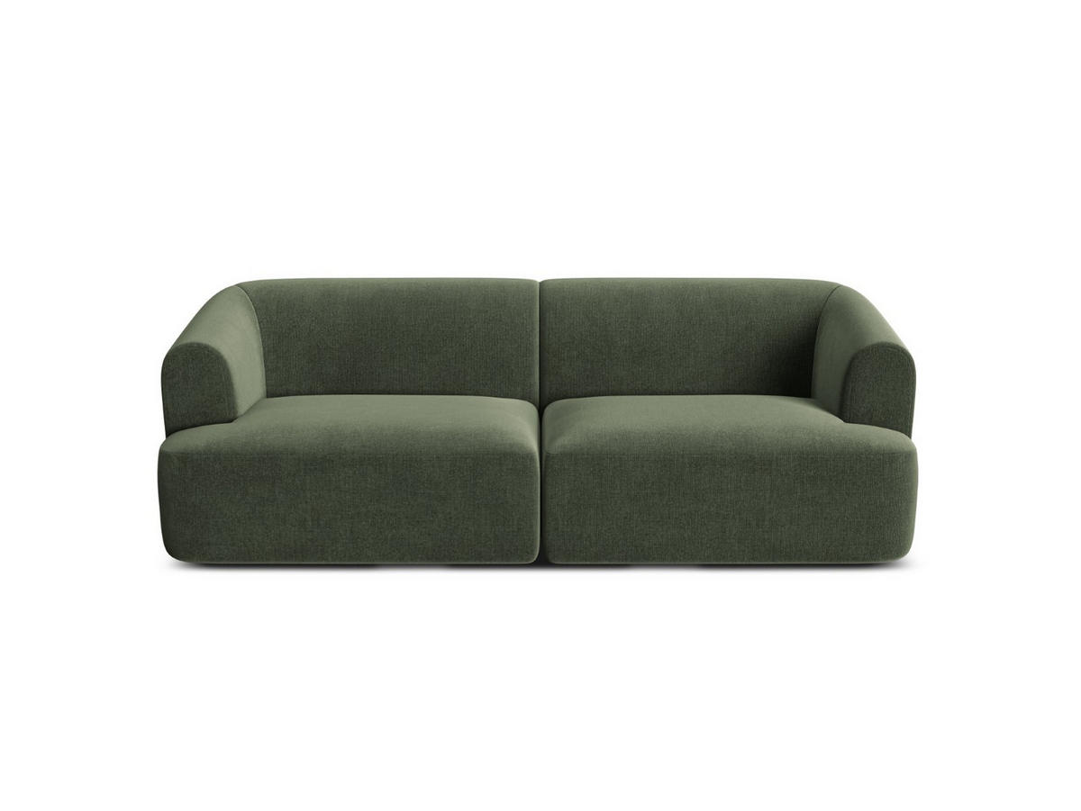 MODULARES-SOFA Campi aus Samt grün 3 Sitzplätze - Grün, Textil (90/70/220cm) - Cosmopolitan Design