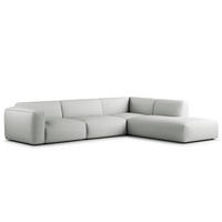 3-SITZER ECKSOFA mit Recamiere - Schwarz/Grau, Kunststoff/Textil (295/231cm) - home24