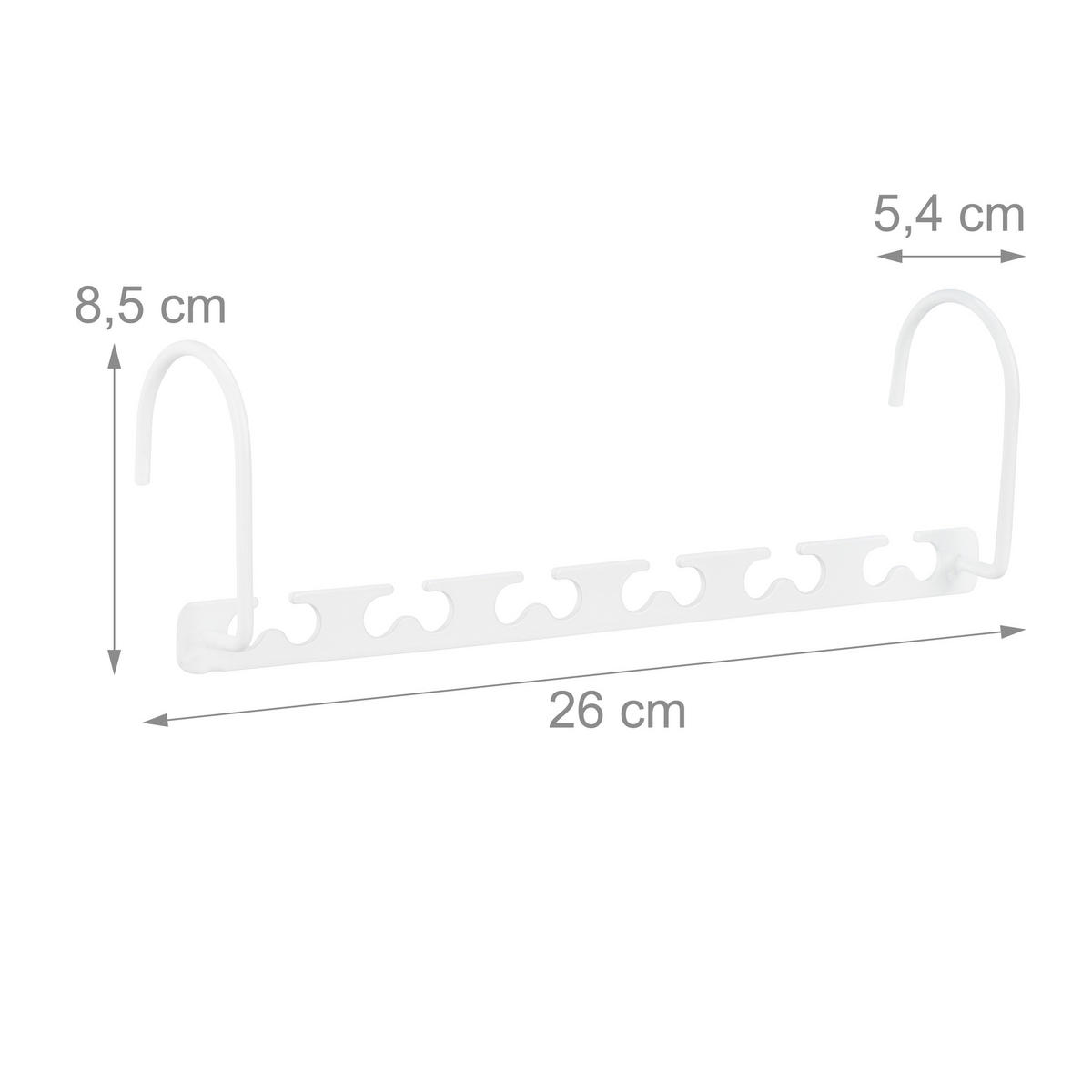 6XRAUMSPARBÜGEL - Weiß, Metall (26/8.5/5.4cm) - Relaxdays